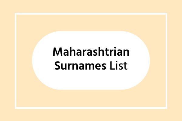 Maharashtrian Surnames